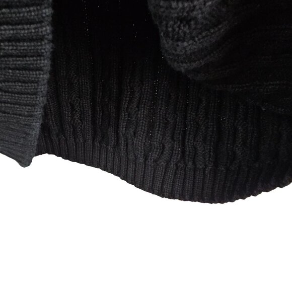 525 America Women's XS Sweater Cable Knit Crochet Black Turtleneck Whimsigoth - Picture 7 of 13